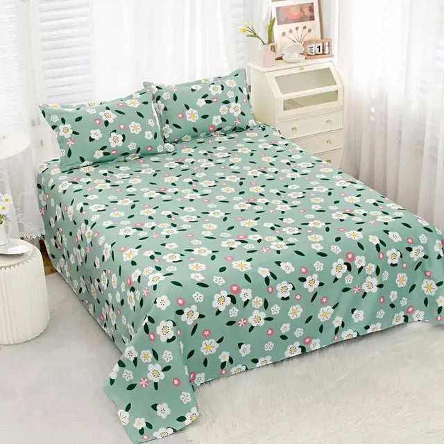 High Quality Cotton Flower Design Bed Sheet