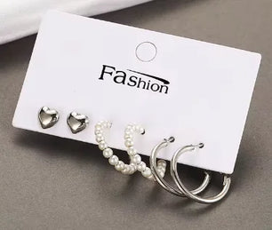 Trendy Gold Vintage Circle Hoop Earrings Set