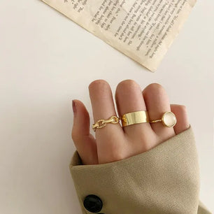 Boho Fashion Crystal Joint Ring Set