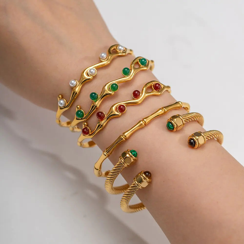 Water Resistant 18k Gold Plated Stainless Steel Bracelets