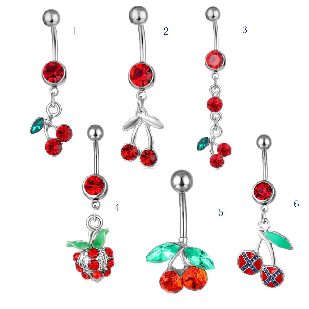 Piercing Jewelry Fruit Cherry Belly Ring