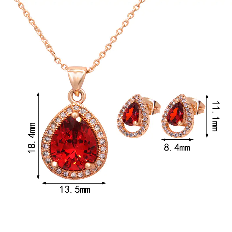 Zircon Jewelry Set (Multiple Colors)