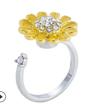 Adjustable Spinning Sunflower Anti Stress Ring