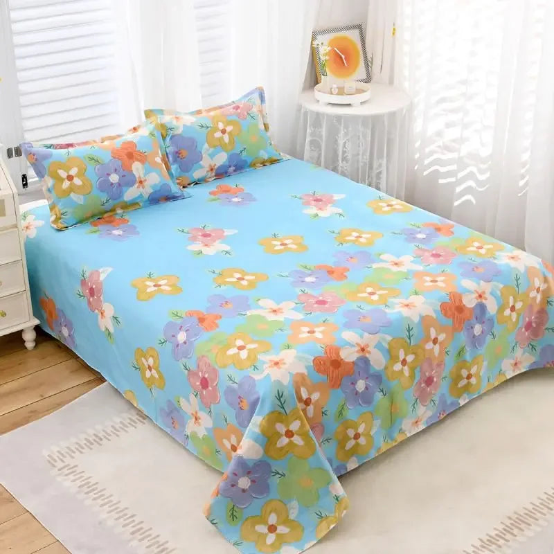 High Quality Cotton Flower Design Bed Sheet