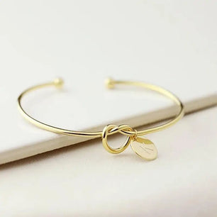 Personalized Letter Knot Styled Metal Bracelet