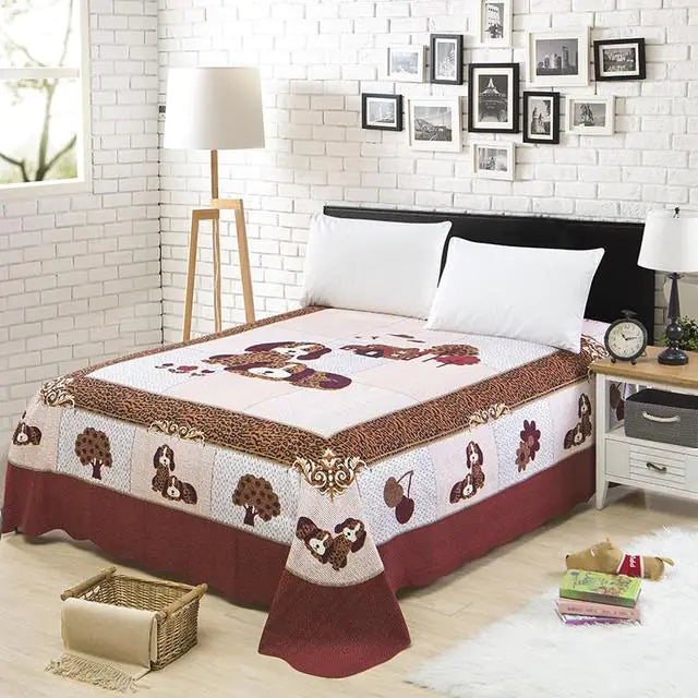 Chic Red Blossom Flowers Bed Sheet