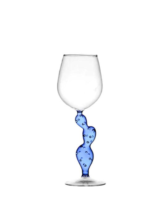 Cactus Wine Glass (Blue)