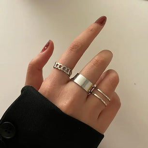 Boho Fashion Crystal Joint Ring Set