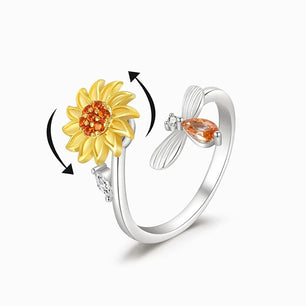 Adjustable Spinning Sunflower Anti Stress Ring