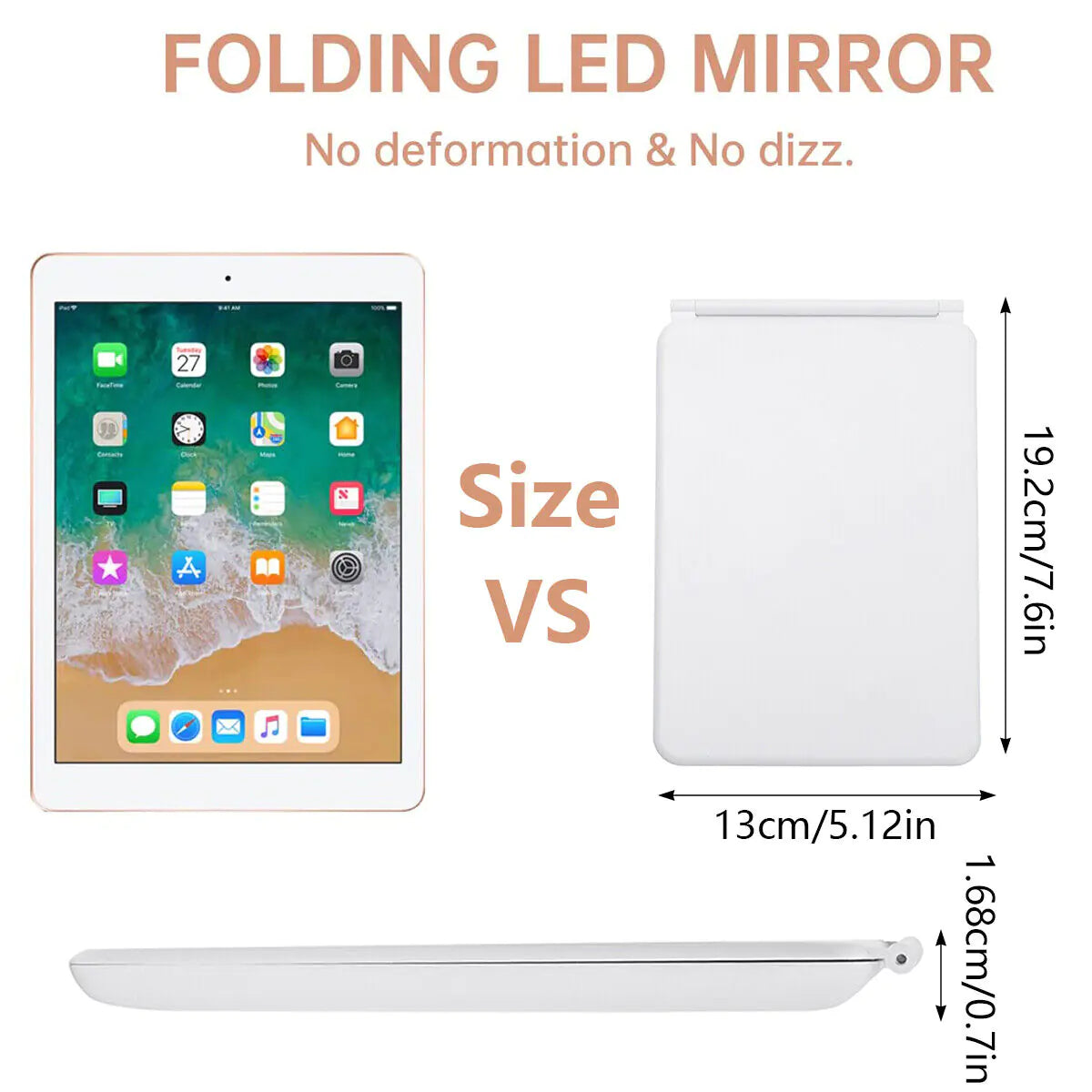 Folding Portable Lighted Mirror