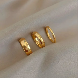 Gold-Plated Titanium Steel Stacking Ring