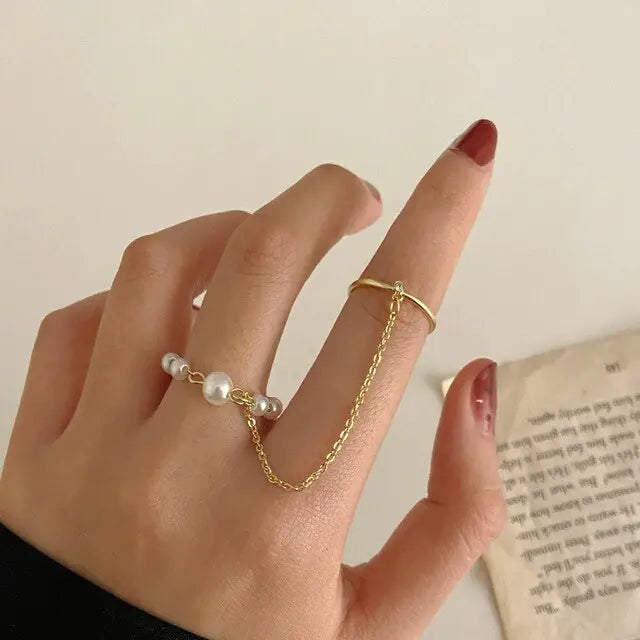 Boho Fashion Crystal Joint Ring Set