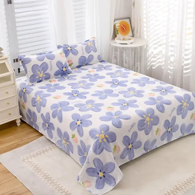 High Quality Cotton Flower Design Bed Sheet