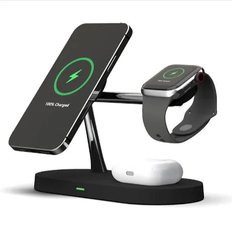 5-in-1 Magnetic Wireless Charging Dock with Phone & Watch Stand