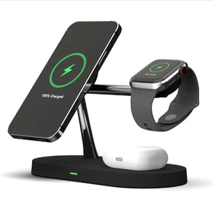 5-in-1 Magnetic Wireless Charging Dock with Phone & Watch Stand