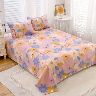 High Quality Cotton Flower Design Bed Sheet