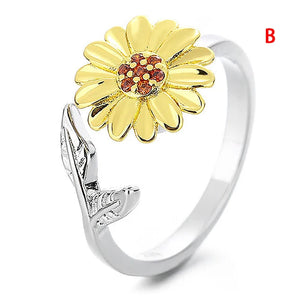 Adjustable Spinning Sunflower Anti Stress Ring