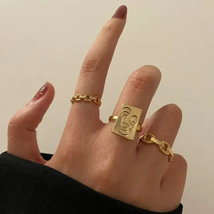 Boho Fashion Crystal Joint Ring Set