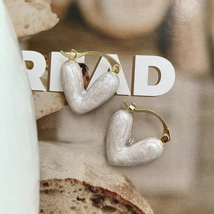 Trendy Jewelry Shiny Heart Earrings