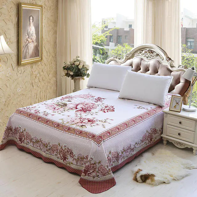 Chic Red Blossom Flowers Bed Sheet