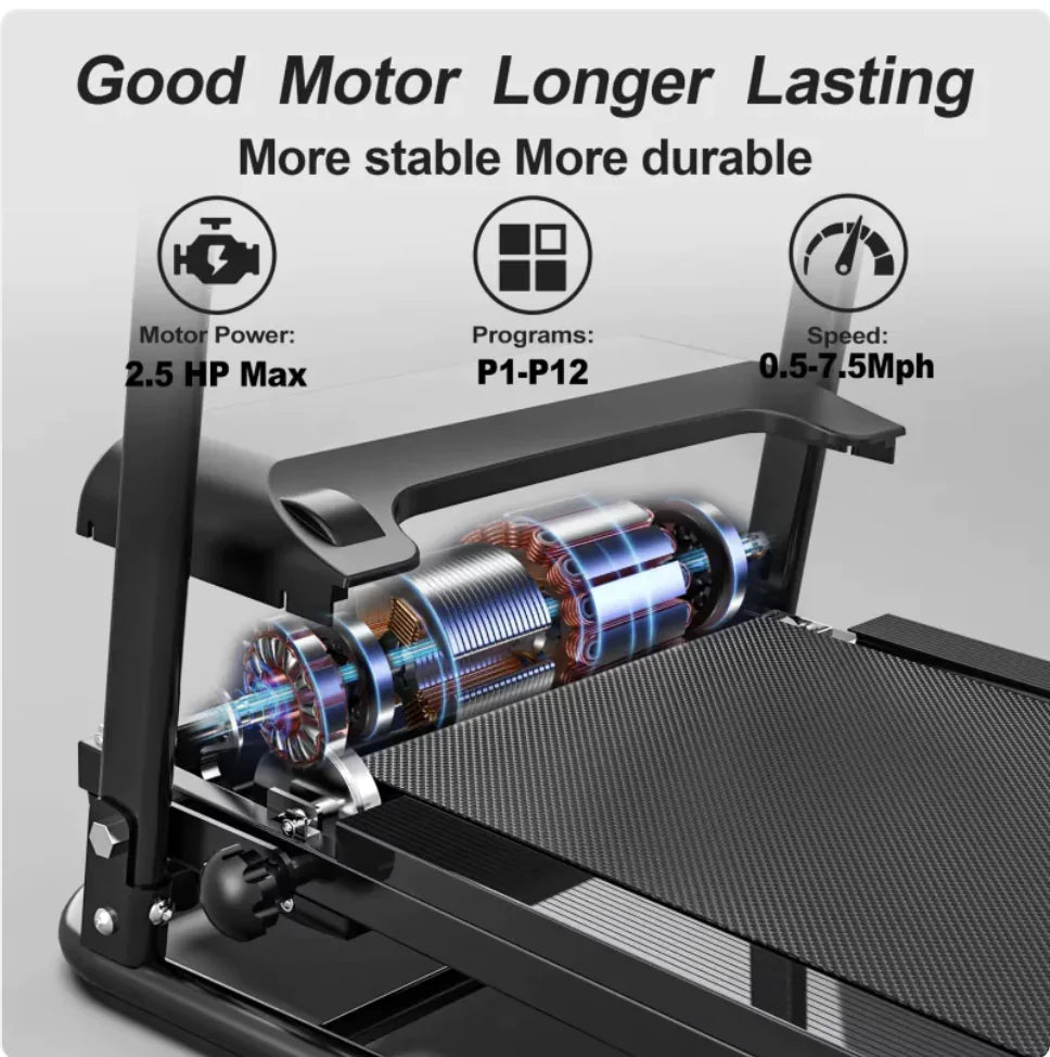 Advanced Folding Treadmill with Pulse Sensor