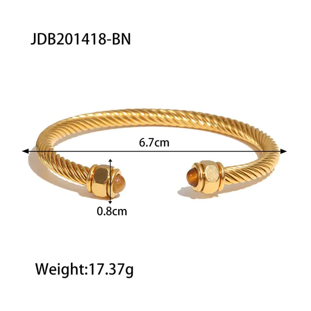 Water Resistant 18k Gold Plated Stainless Steel Bracelets